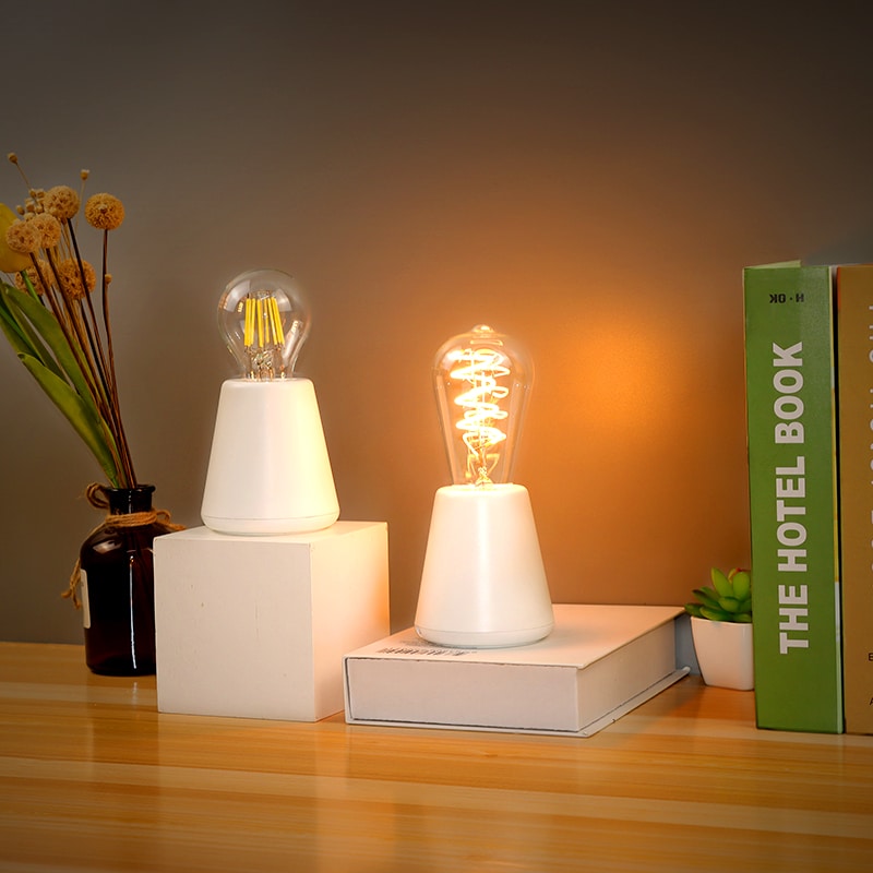 Rechargeable tungsten wire table lamp