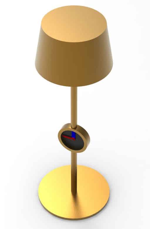 clock gold table lamp