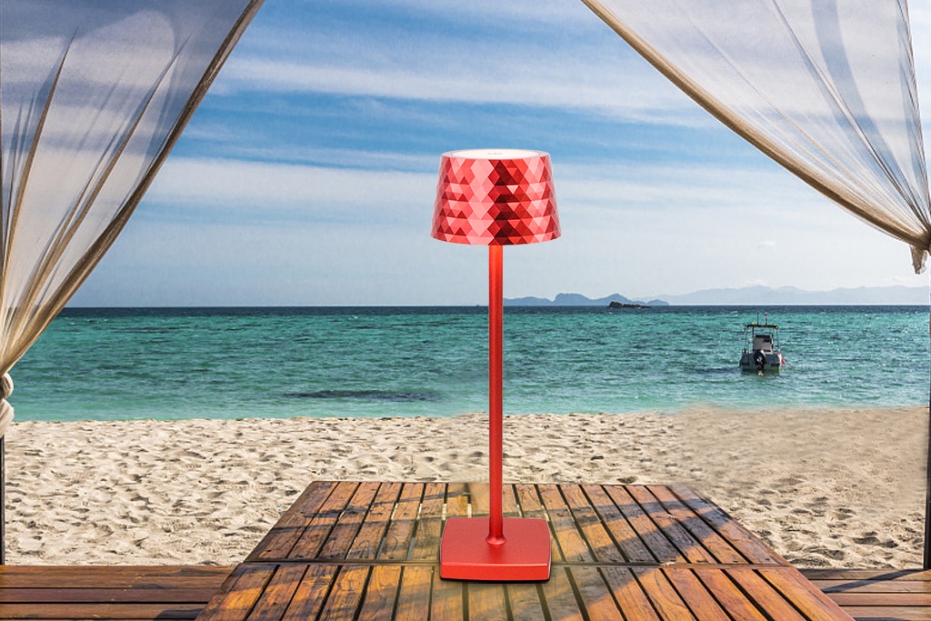 red diamond rechargeable table lamp