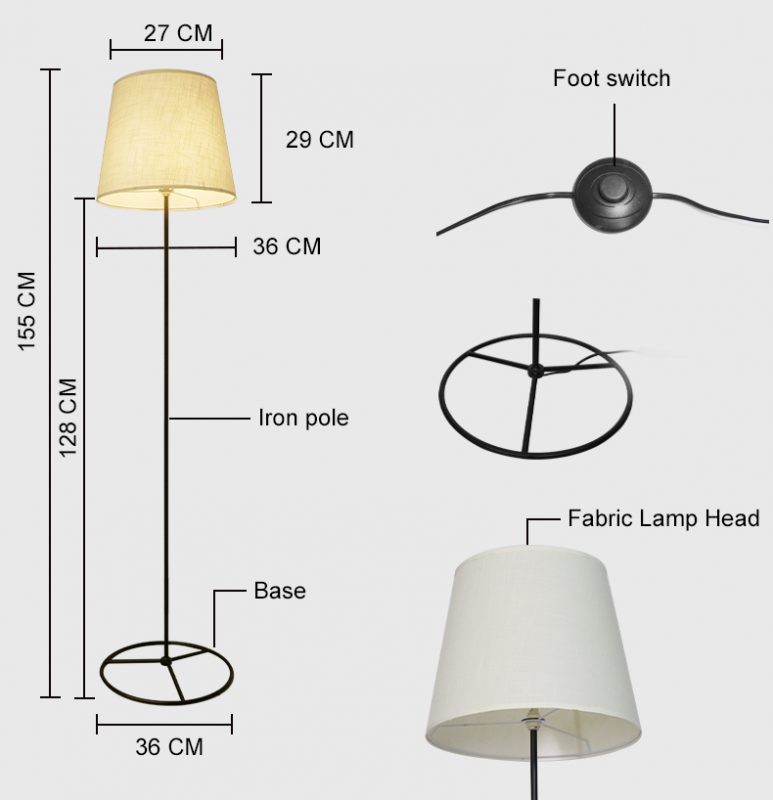 Fabric floor lamp BC1601
