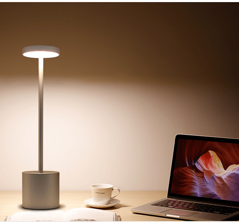 Modern aluminum hotel table lamp BC961 from angle view