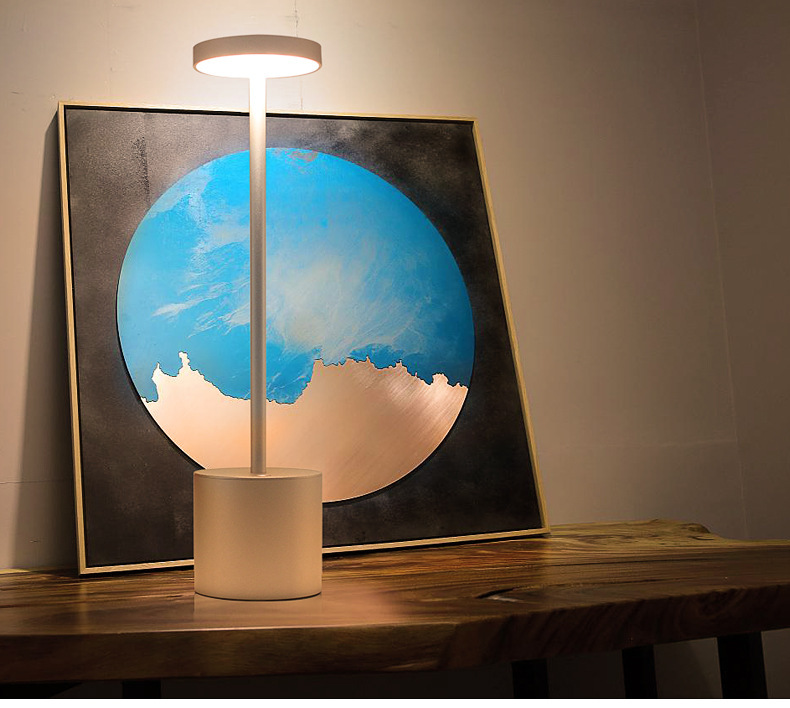 BC961 aluminum hotel table lamp in hotel room setting