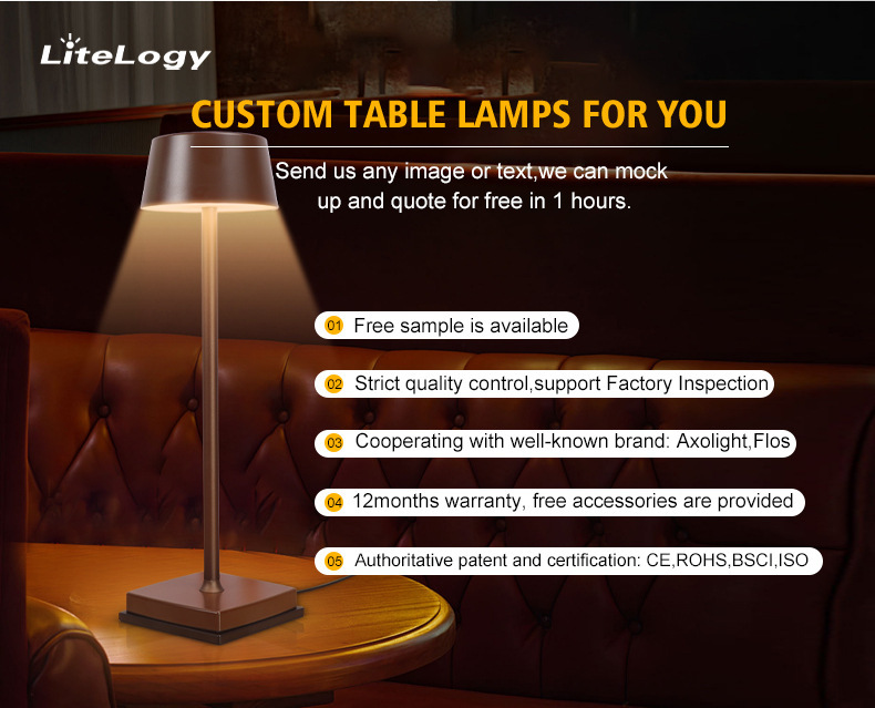 BC963APT rechargeable lamp detail view of base and build quality