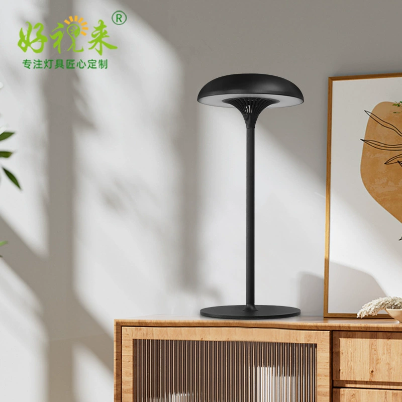 Creative Mushroom Table Lamp - Front view showing unique mushroom design and warm LED glow