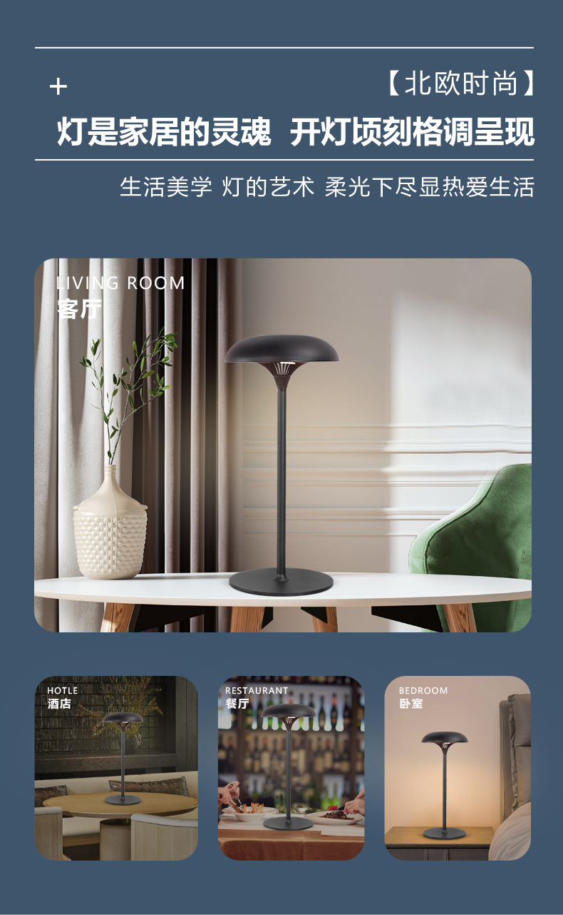 Creative Mushroom Table Lamp - Lifestyle view in modern interior setting