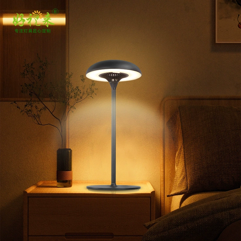 Creative Mushroom Table Lamp - Dimming effect showing brightness levels