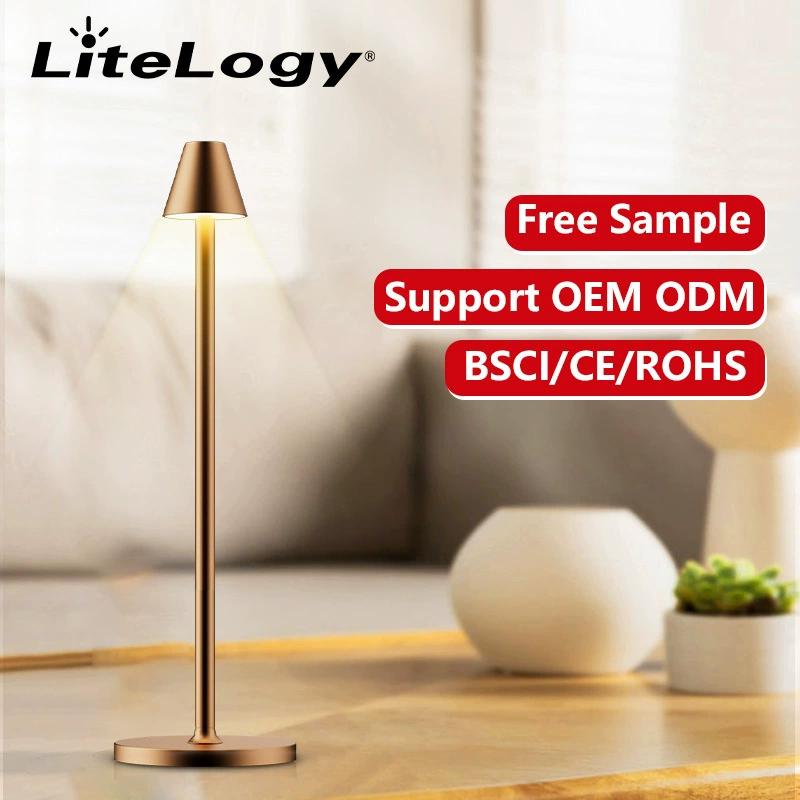 Chimney charging desk lamp - Front view showing modern design and ambient lighting effect