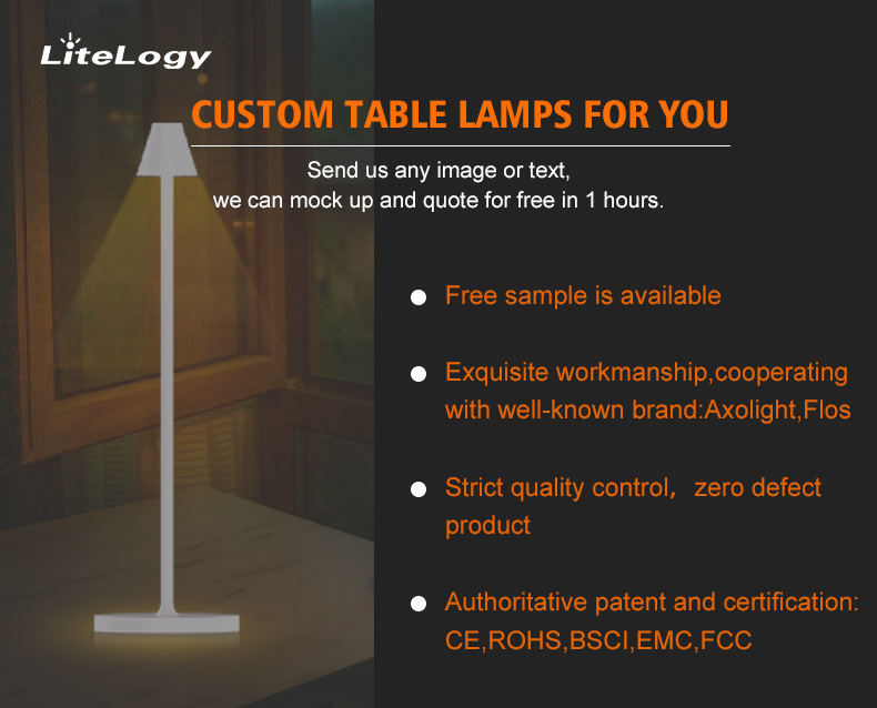 Chimney charging desk lamp - Touch control panel
