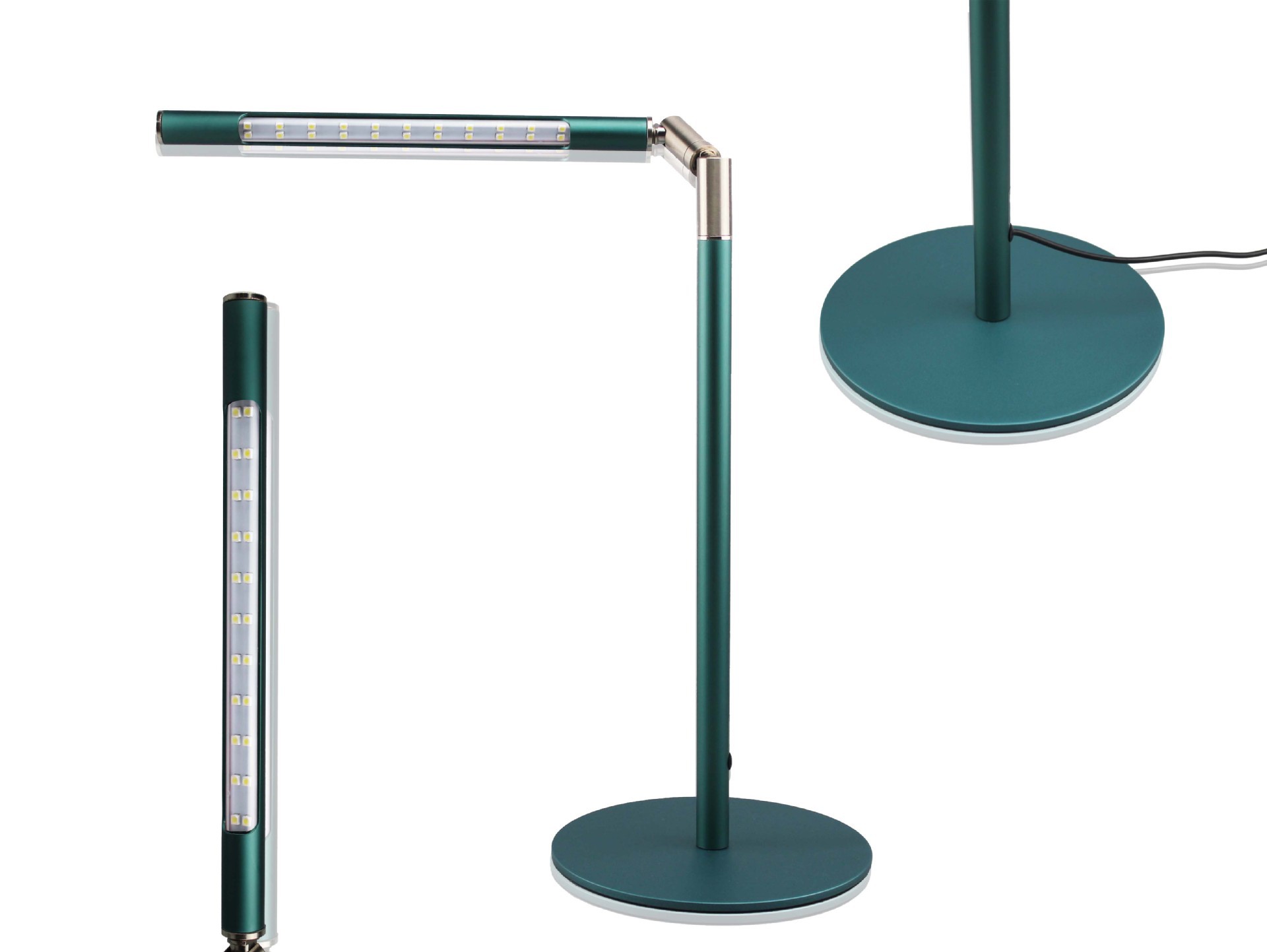 USB Metal Table Lamp - Full front view showing elegant modern design with touch dimming base