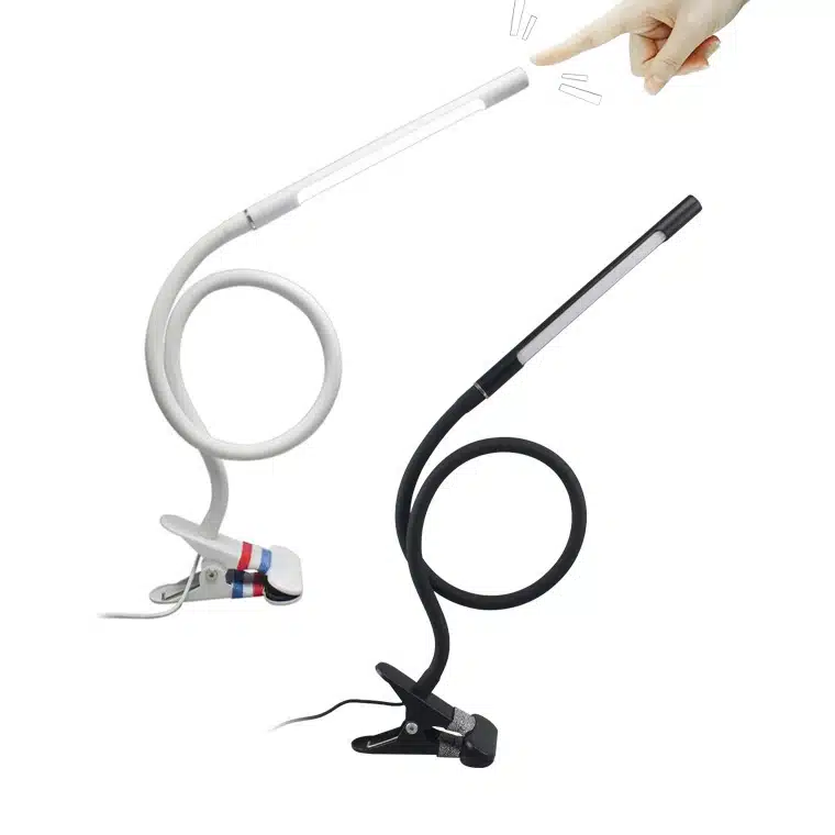Black Lamp Side View USB Gooseneck Clip Lamp - Black color option side view