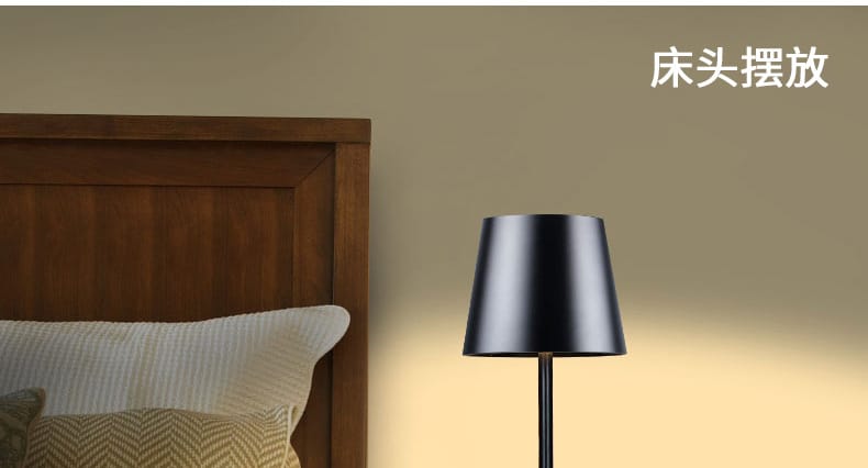 Rechargeable Dinner Table Lamp - Touch switch demonstration and charging port