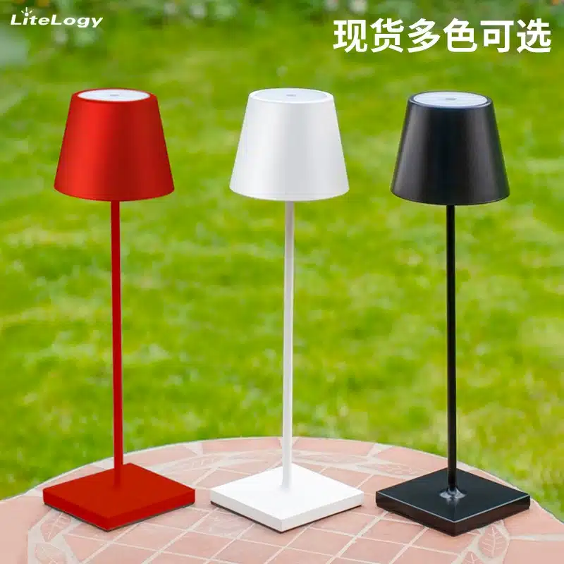 Dinner Table Lamp Construction Rechargeable Dinner Table Lamp - Close-up of aluminum base and acrylic construction quality