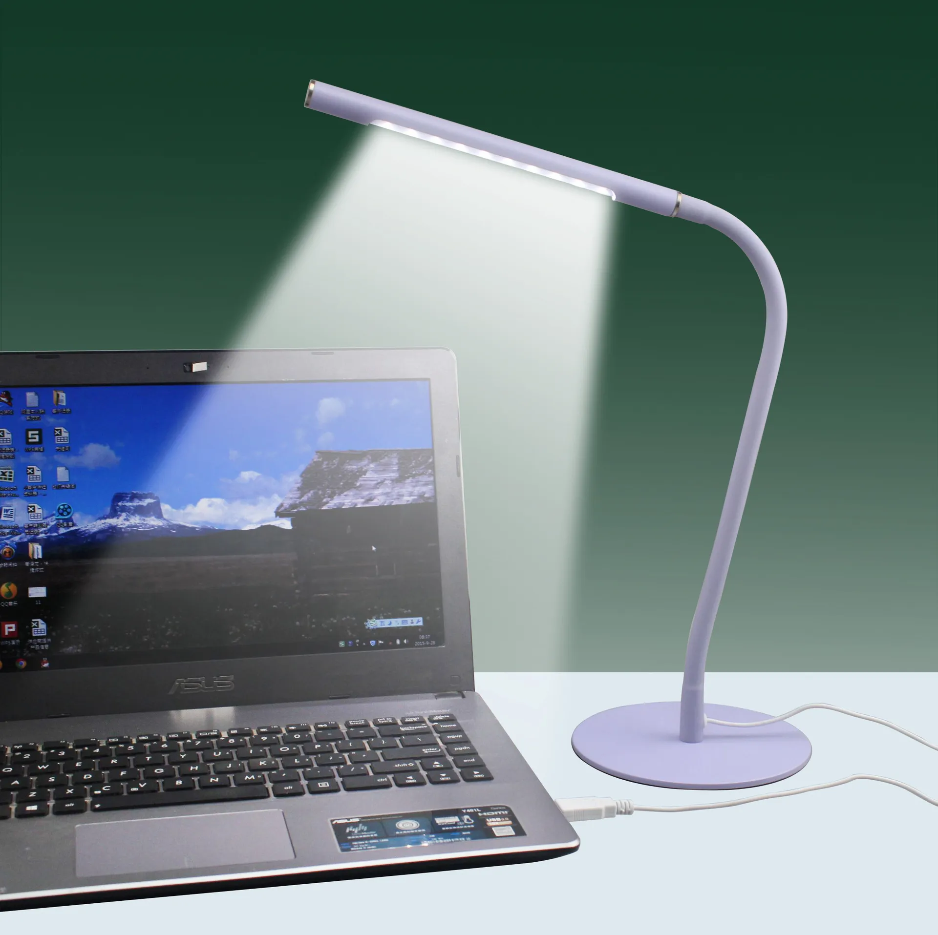 flexible arm desk lamp LED lighting - energy efficient