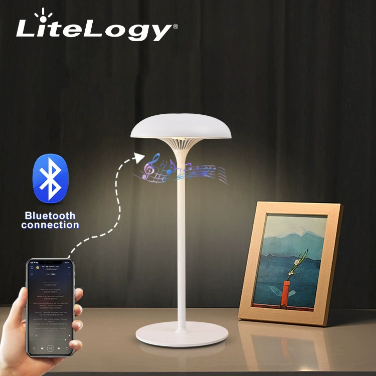 Mushroom table lamp with bluetooth music LED ambient lighting