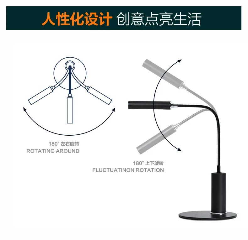 LED desk light base switch