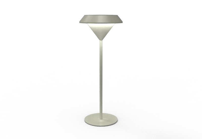 Modern minimalist hotel table lamp with warm ambient glow, Scandinavian-inspired ivory finish for luxury boutique hospitality interiors