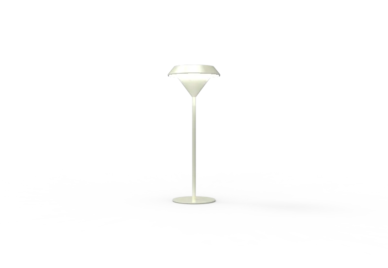Mid-century modern hotel lighting with warm ambient glow for bedside table lamp and luxury boutique bedroom interiors